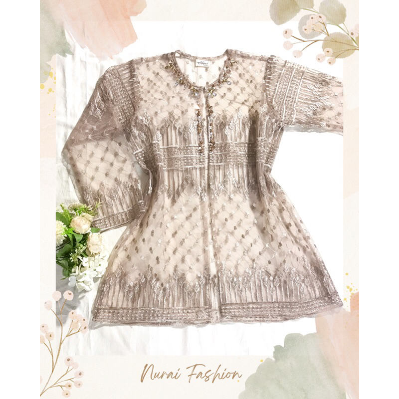 	 LUNA OUTER - Outer brukat tile etnik - cardigan outer mewah payet - outfit kondangan bridesmaid - lace outer - baju pesta termurah	