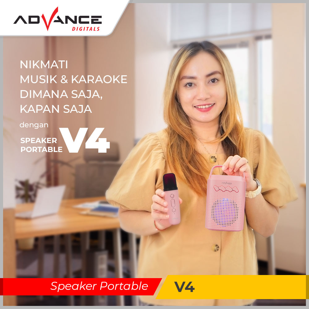 【Bisa dikirim hari ini】Advance Speaker Bluetooth  Karaoke Portable Microphone Karaoke Speaker Mic Bl