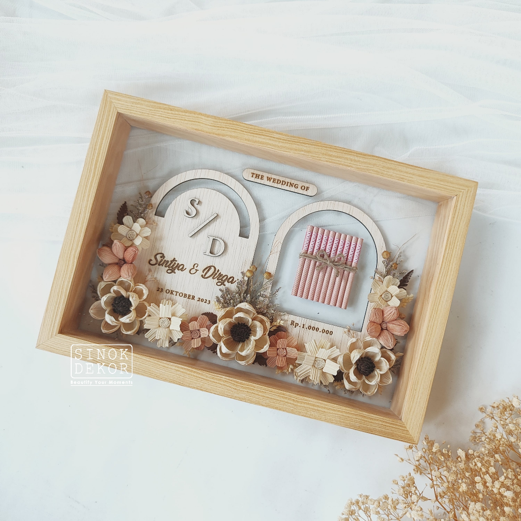 Bingkai Mahar Rustic - Mahar Akrilik - Mahar Kekinian