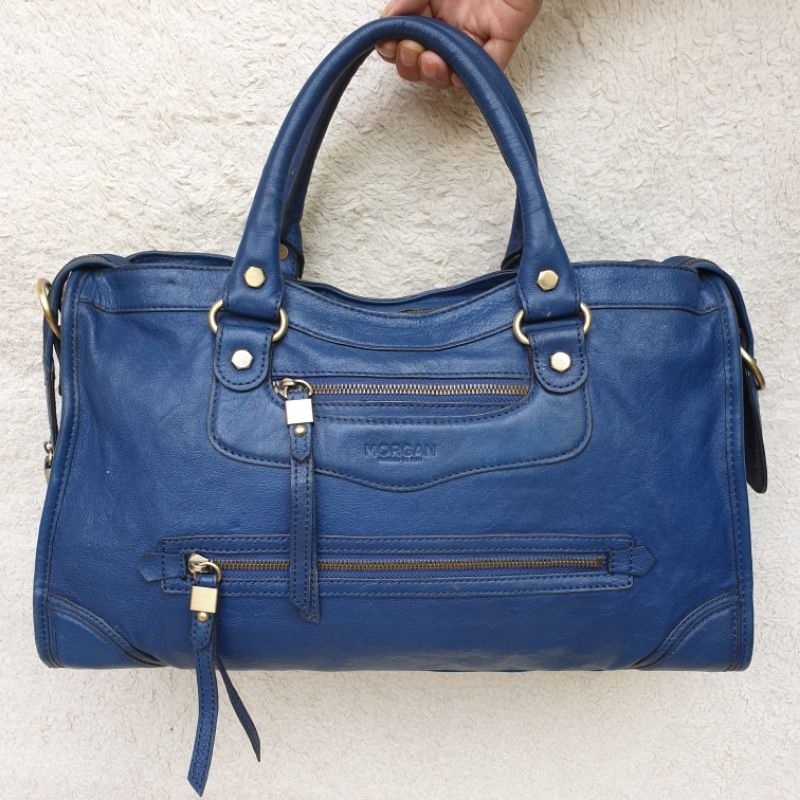 Tas Handbag Morgan De Toi Kulit Asli Navy
