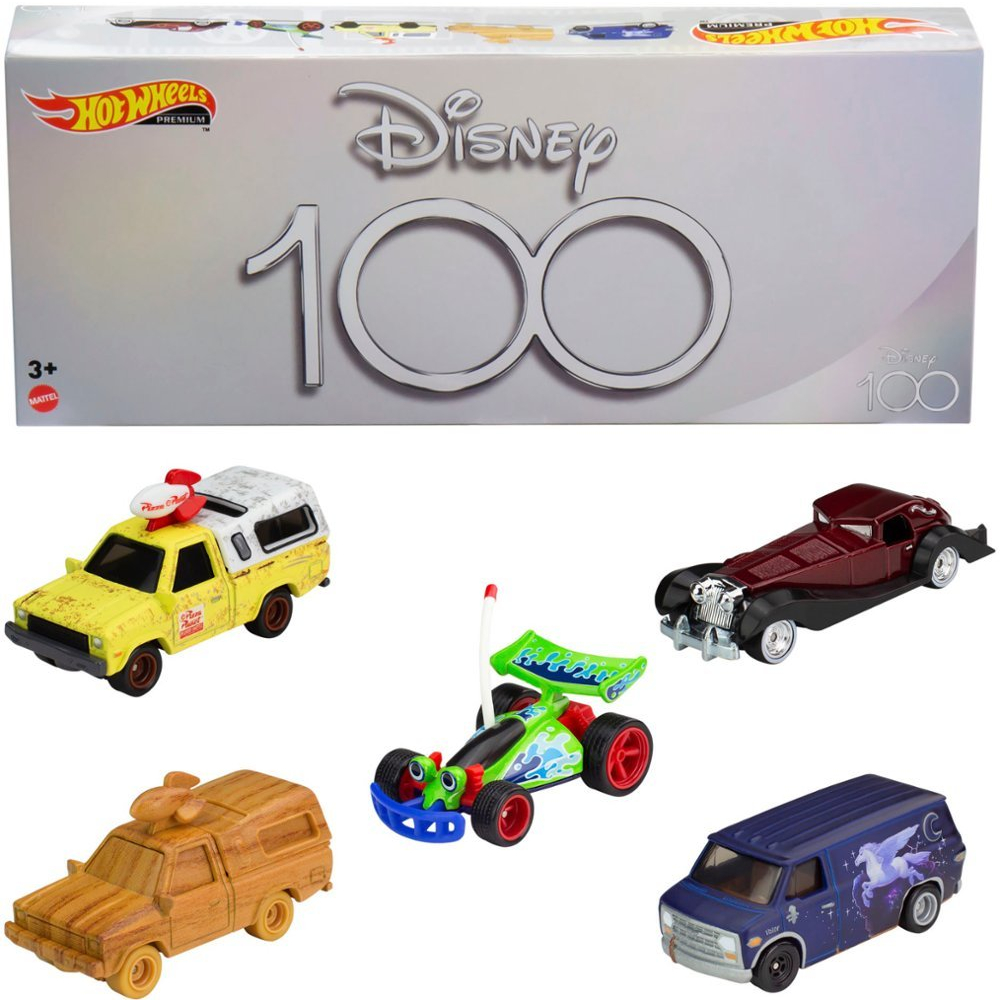 Hot Wheels Disney 100 Pixar Pizza Planet Truck Brave RC Car Cruella De vill Onward Guinevere Van