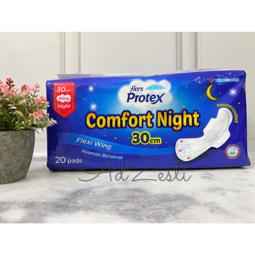 HERS PROTEX Comfort Night Wing 30cm 20 Pads | Pembalut Wanita Softex