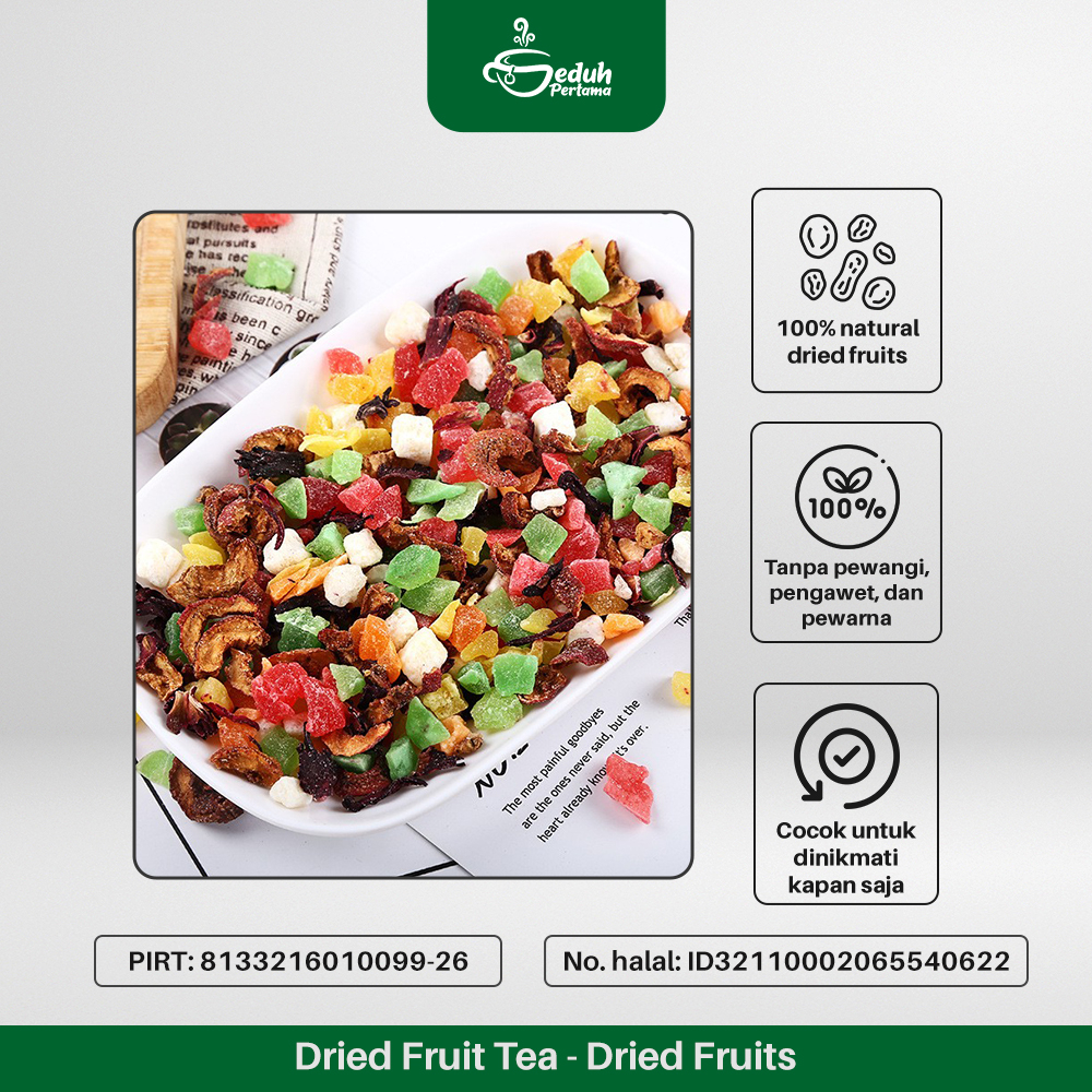 

Premium Seduh Pertama Teh Buah Kering / Flower Tea Tisane Dried Fruit Tea Tinggi Vitamin &