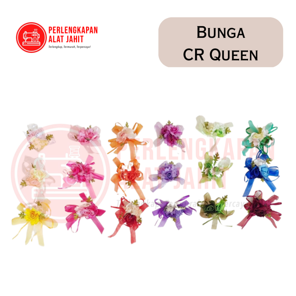 Bunga CR Queen, Aplikasi bunga, Aplikasi Baju, Aplikasi DIY, Aplikasi tempel, Bunga tempel