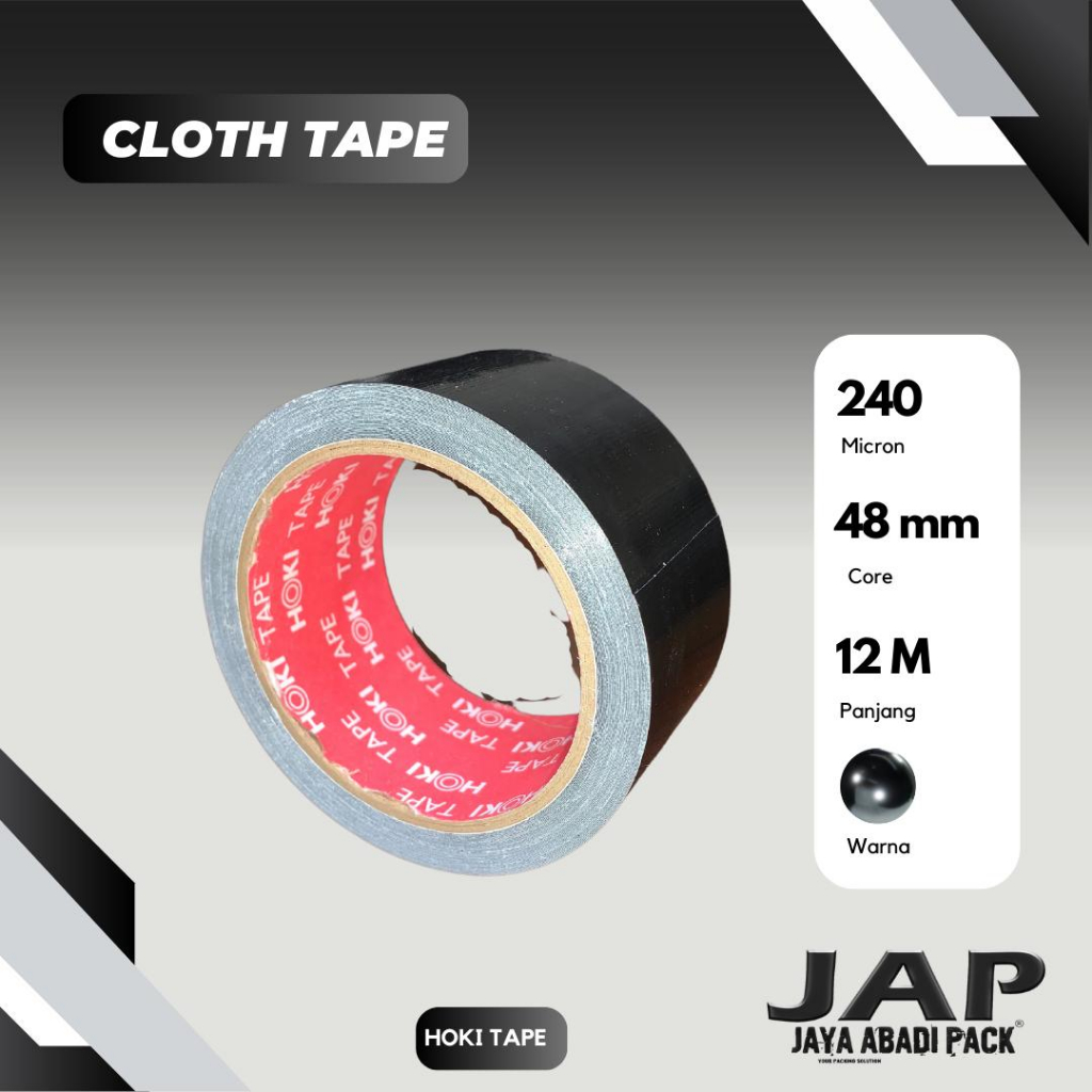 

Cloth Tape 48mm x 12 M - HITAM - 1 ROLL