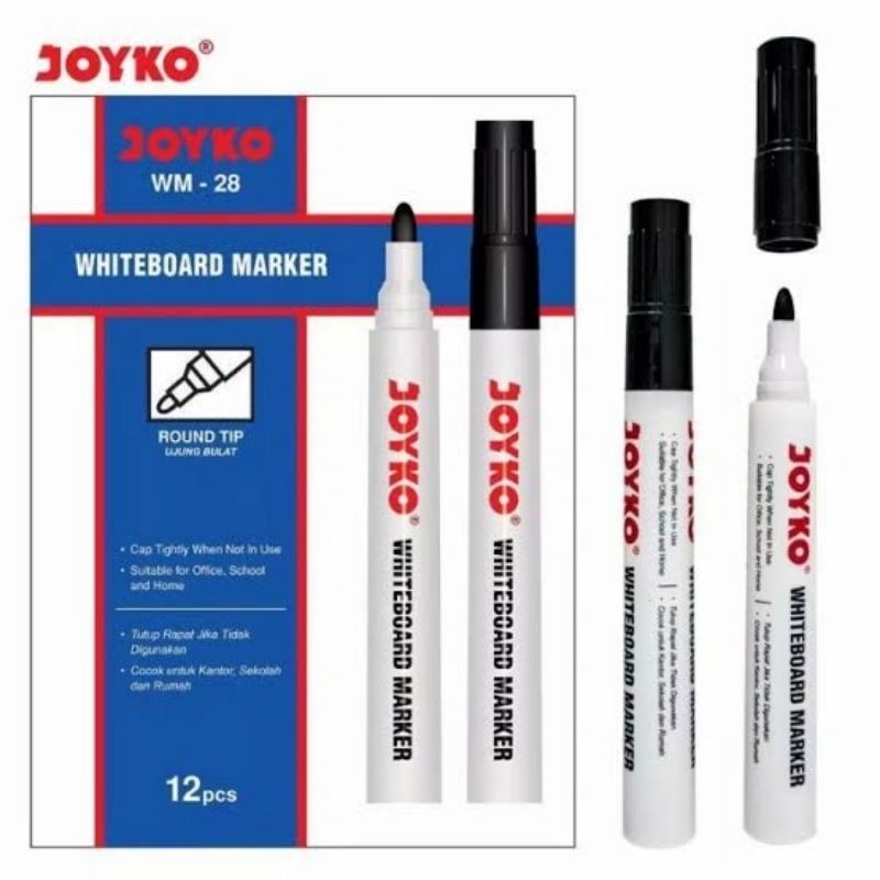 

Spidol Papan Tulis Dapat Dihapus Whiteboard Marker Joyko WM-28 (Black) Satuan