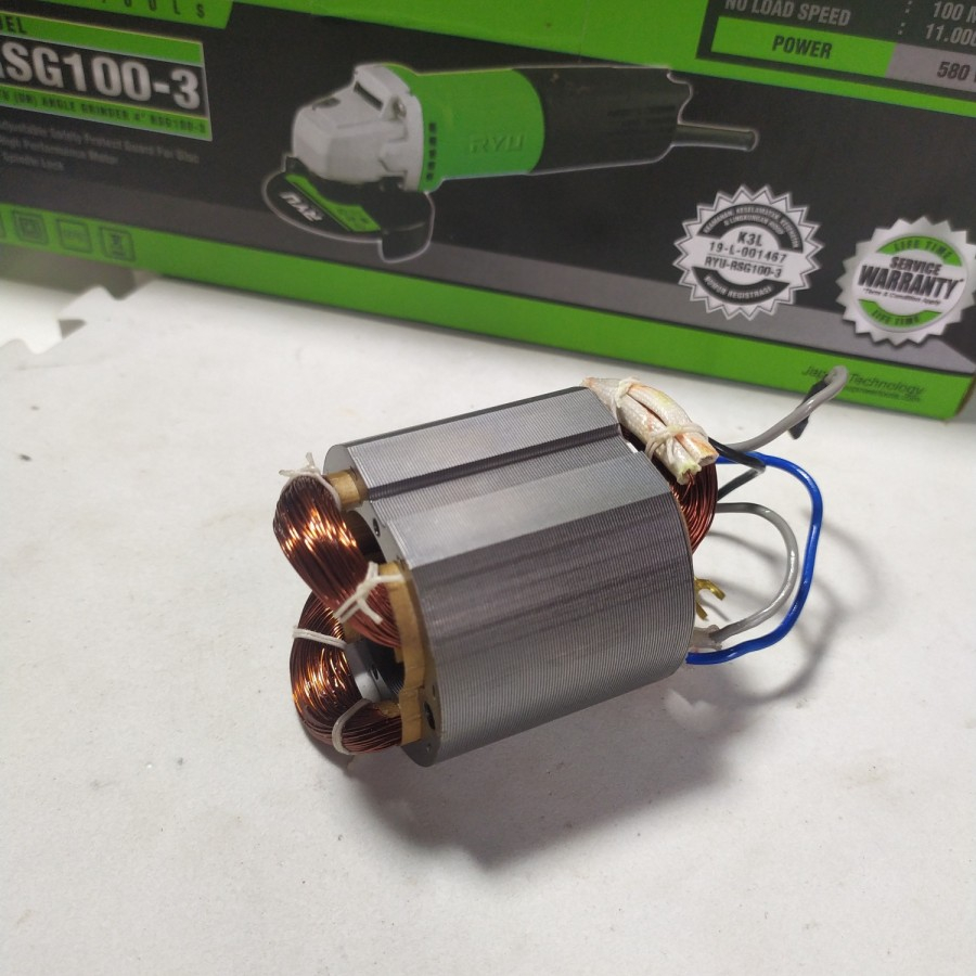 Stator Asli Gerinda 4" Ryu RSG100-3 RSG 100-3 Rumah Angker RSG100-4 RSG 100-4 Original