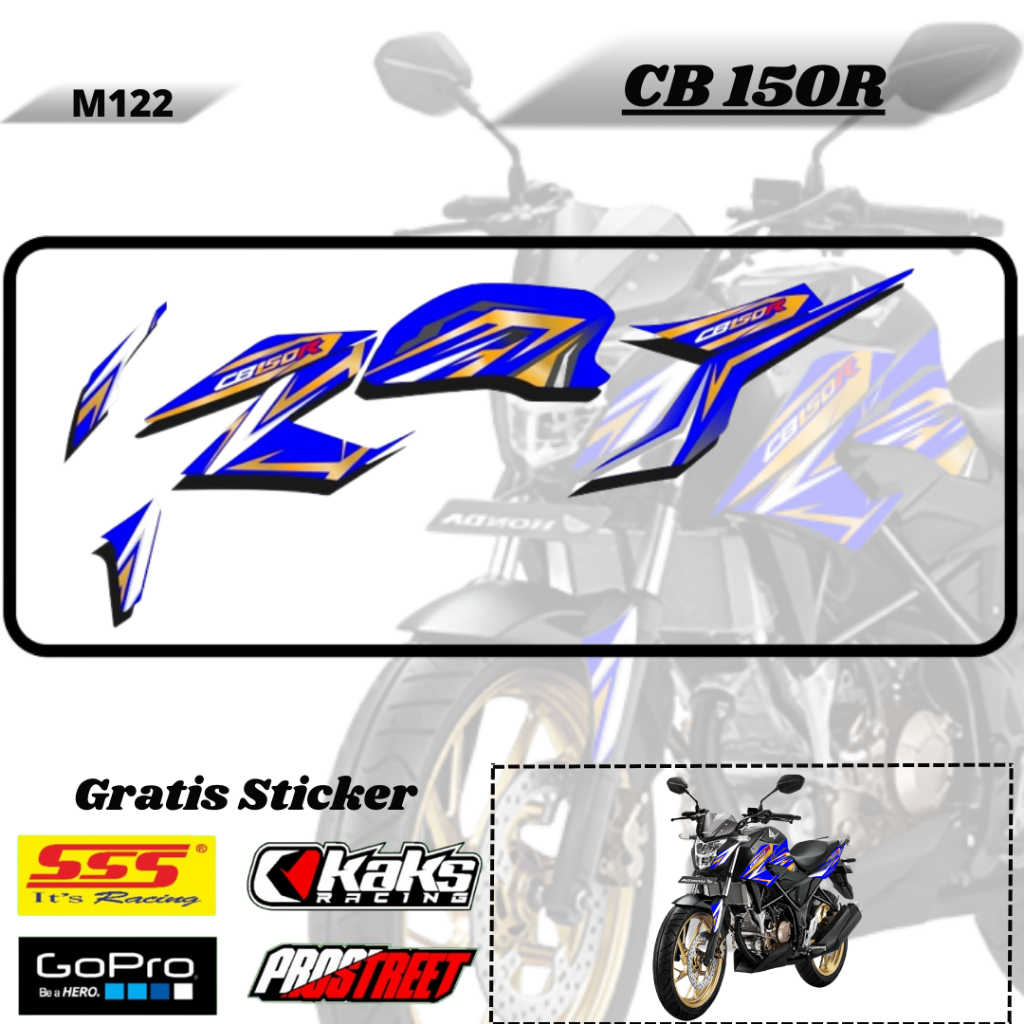 Lis Striping Sticker Variasi Aksesoris List Stiker Motor Honda CB 150R CBR 15O R M122 Tahun 2012 201