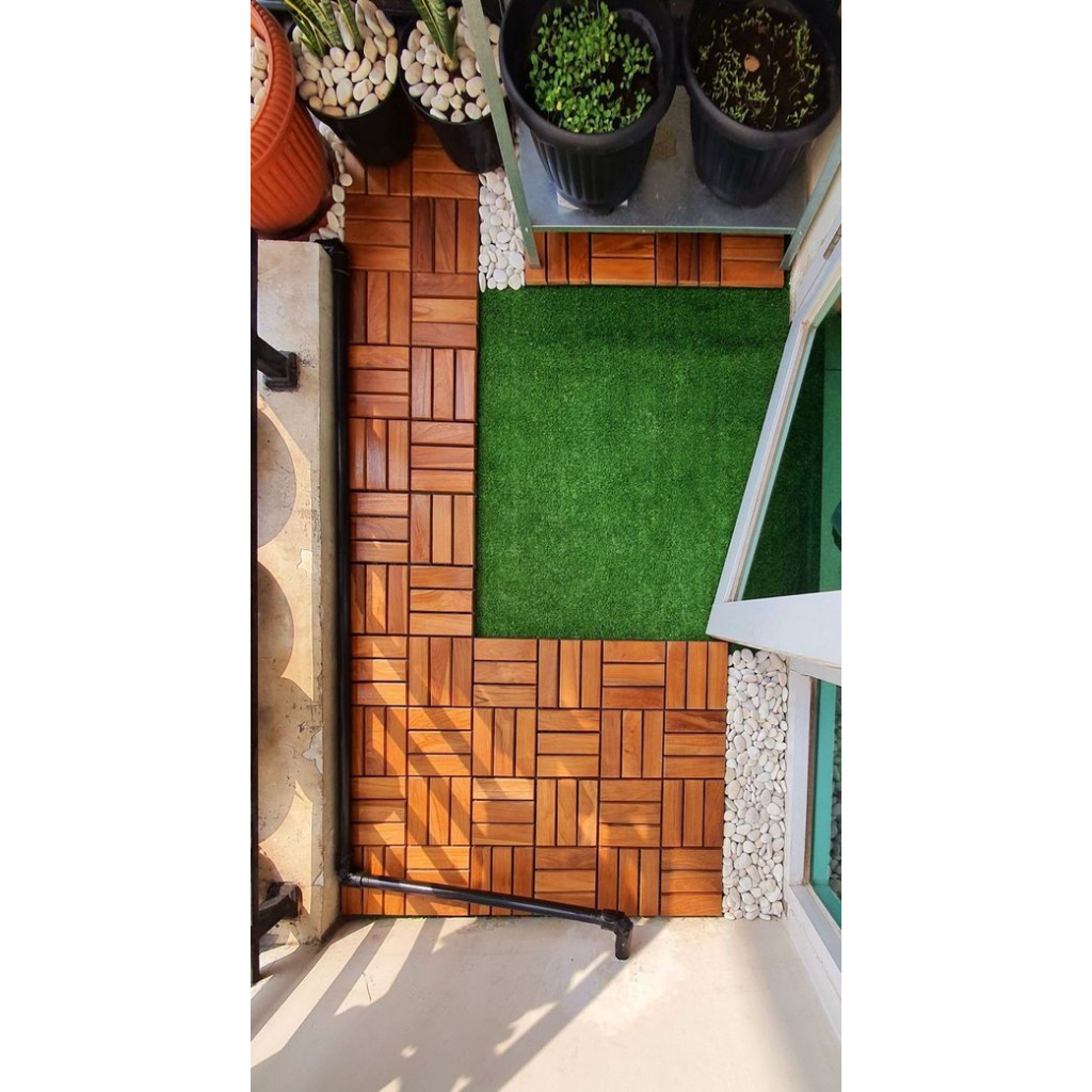 LANTAI KAYU DECKING TILE parket_parquet runnen ubin kayu outdoor