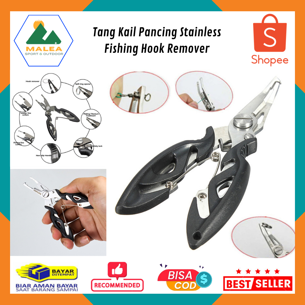 Tang Kail Pancing Stainless Fishing Hook Remover / Tang Alat Pancing Tali Penjepit Mulut Ikan