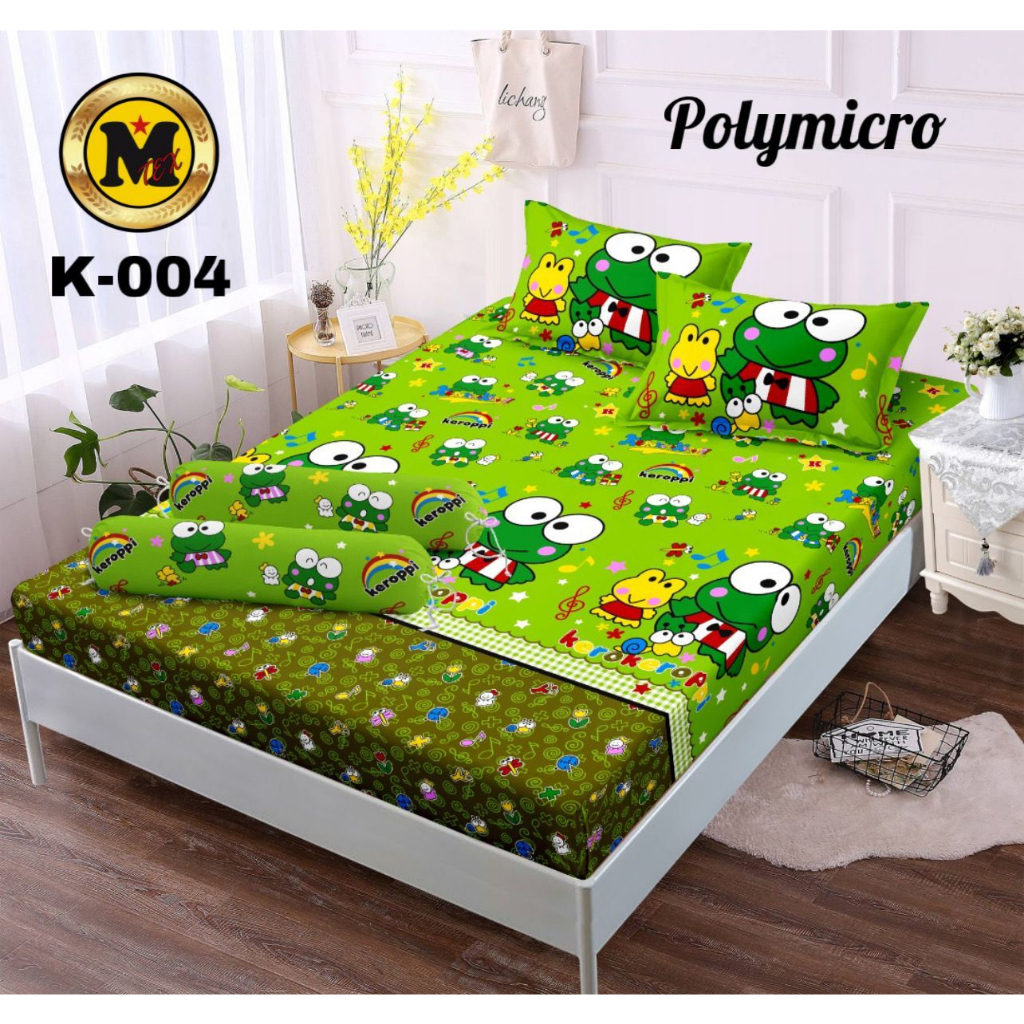 SPREI MOTIF KARAKTER KARTUN KEROPI UKURAN 180X200 160X200 120X200 KATUN TERLARIS DAN TERMURAH