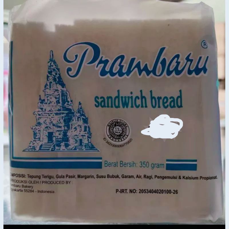 ROTI TAWAR BOROBUDUR/ROTI TAWAR SANDWICH PRAMBARU KUPAS