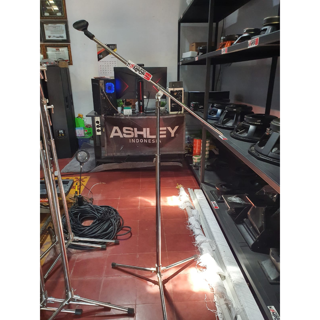 STAND MIC STAINLESS STEEL STAND MIC PANJANG ANTI KARAT STAND MIK