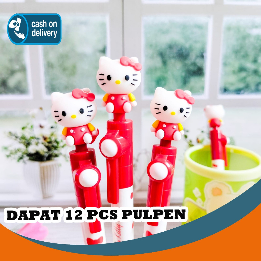 

SELUSIN PULPEN ROLLING BALL HELLO KITTY ISI 12 PCS SPINNING ALAT TULIS BOLPOIN UNIK IMUT MURAH PEN GEL KARAKTER LUCU MURAH PENA