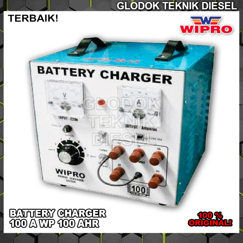WIPRO Charger Aki Mobil Motor 100 A Battery Charger WP 100 AHR Cas Aki WP100AHR