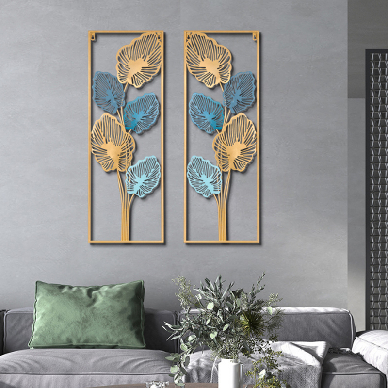 BEST SALE Wall Decor Hiasan Dinding/Wall Decor Metal Gold Frame Daun Pajangan Dinding Gold Metal