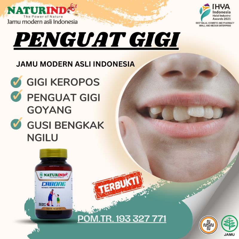 penguat gigi goyang berlubang  bernanah berdarah gusi bengkak berdarah penumbuh gigi cabone
