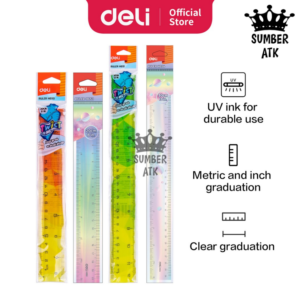 

Deli Penggaris Soft and Hard dengan Bahan Eco-PVC Tahan Pecah H650 H653 H651 H654