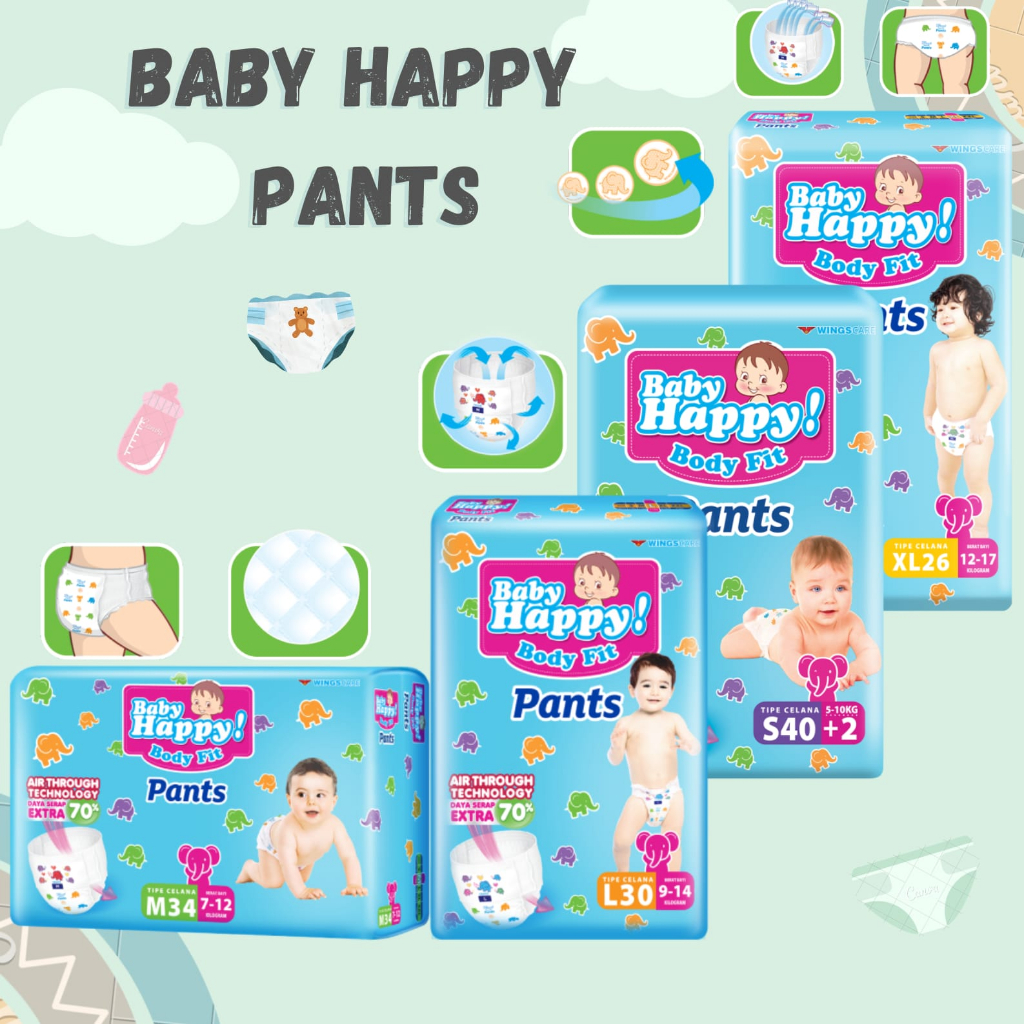 Baby Happy Pants (S40, M32, L28, XL26)