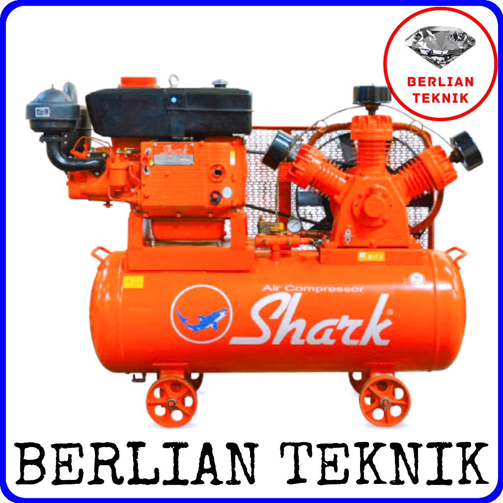 Kompresor Angin Shark 15 HP Air Compressor + Shark Diesel ZS 1125 M Starter