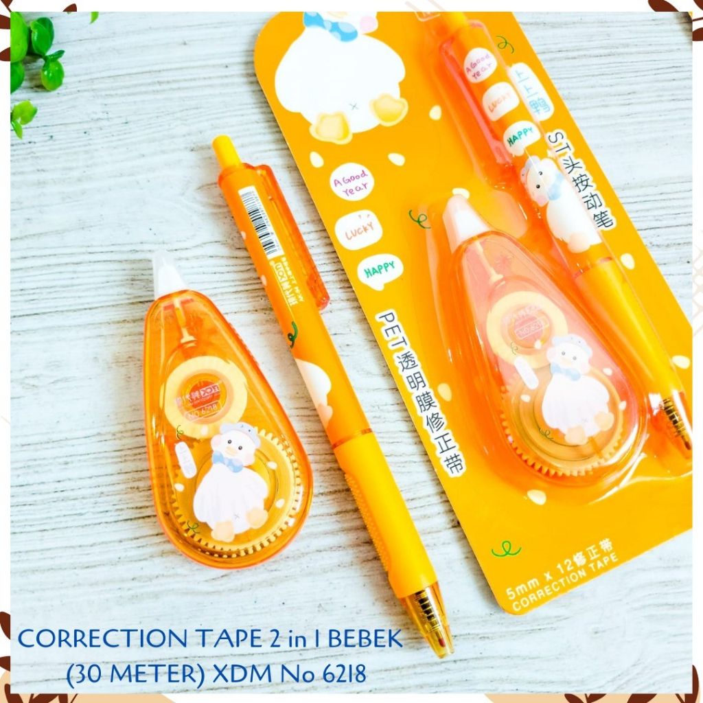 

Correction tape 2 in 1 Roll duck 30 meter ( 1 correction tape + 1 pen ) XDM No.6218 LUCU IMUT KADO UNIK ALAT-ALAT SEKOLAH AESTHETIC