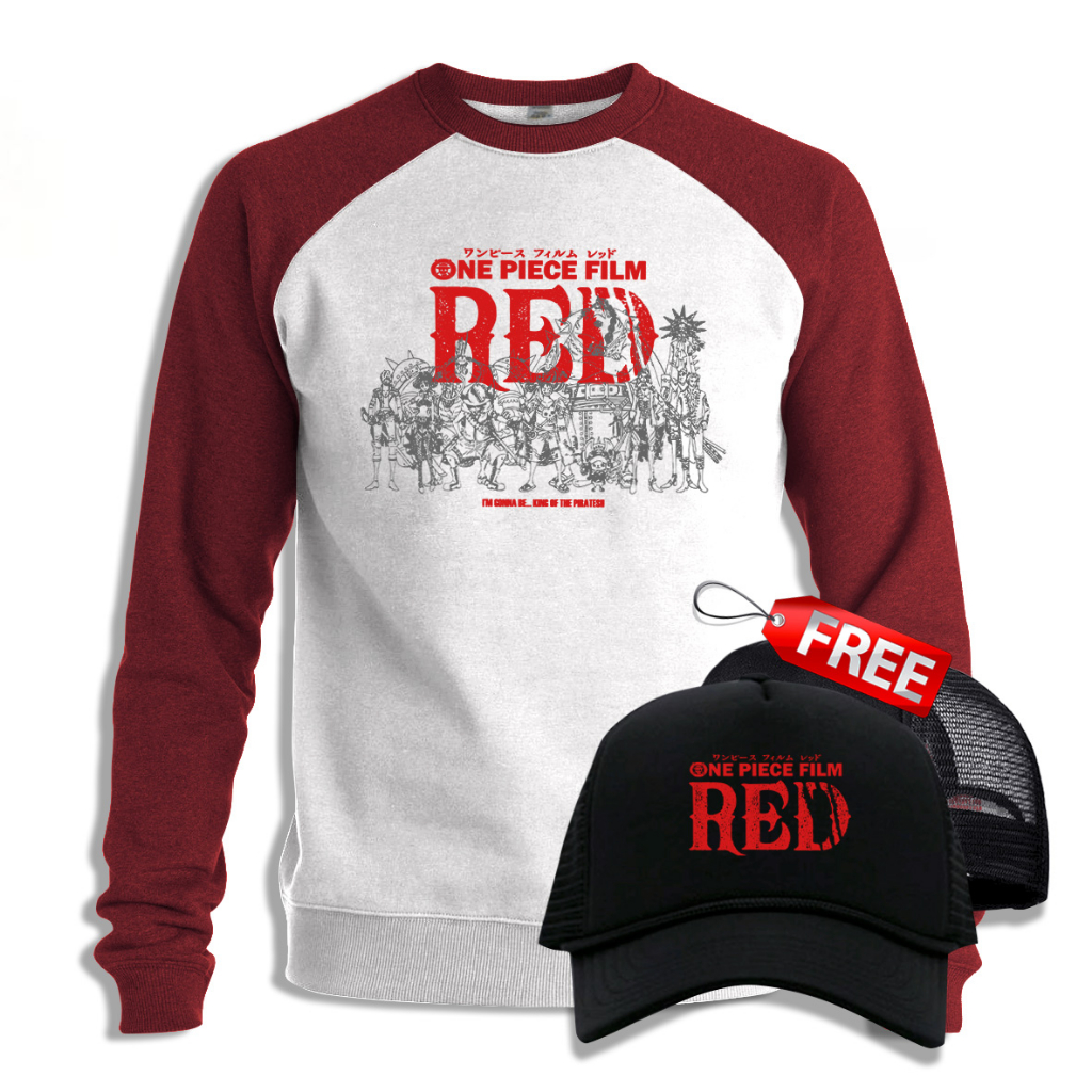 Uniqlo - Sweater Crewneck Anime One Piece Series Film Red All Size - S M L XL XXL