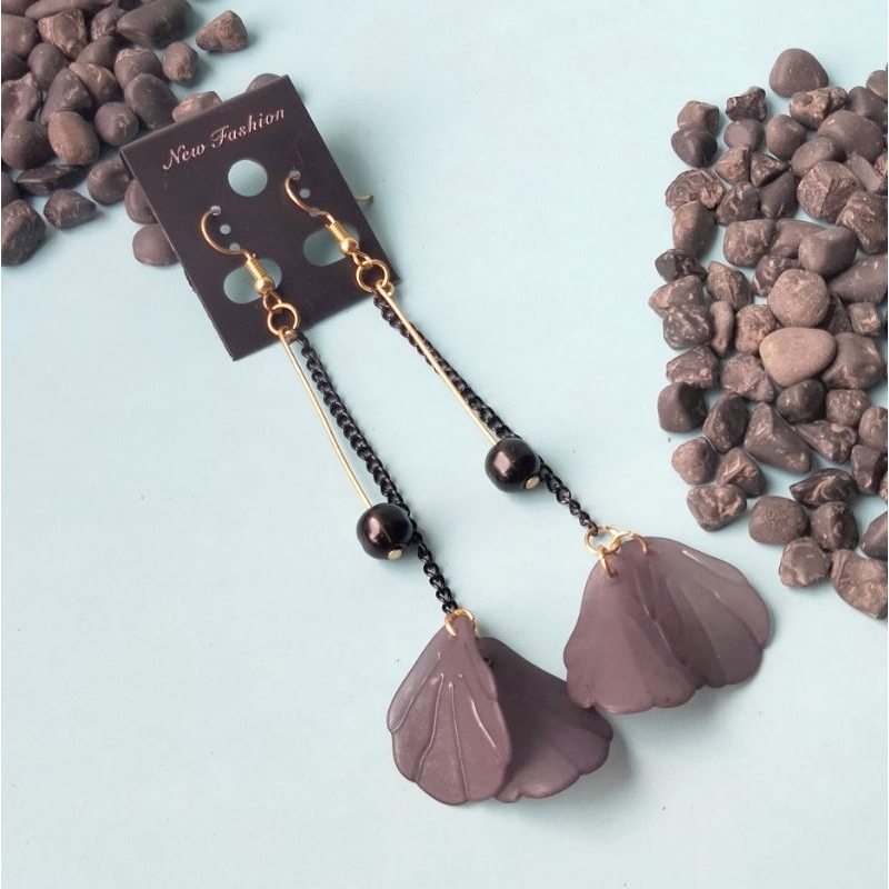 Anting Fashion Daun Abu Panjang | Anting Hijab