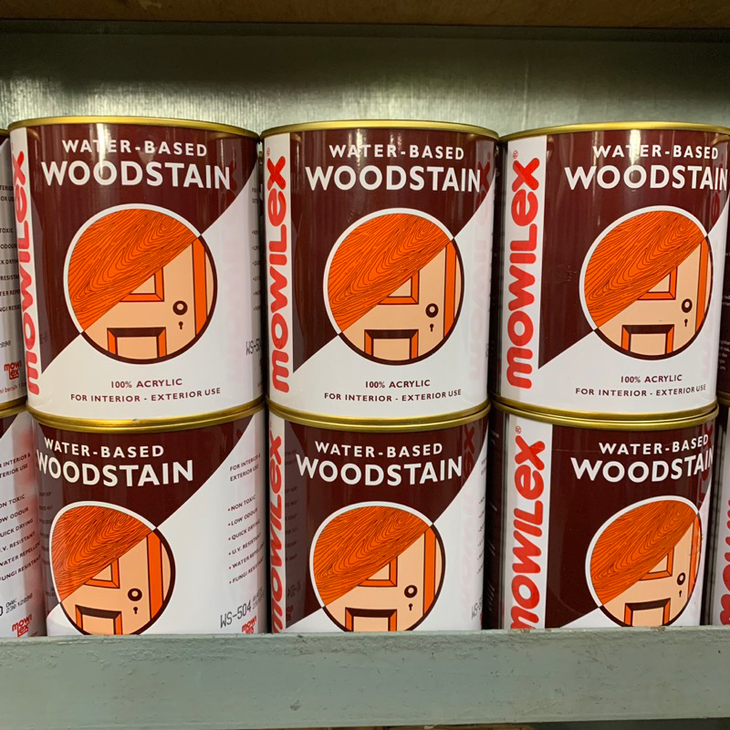 Mowilex Woodstain Waterbased Cat Pelapis Kayu Premium 1 L Politur atau Vernis Kayu
