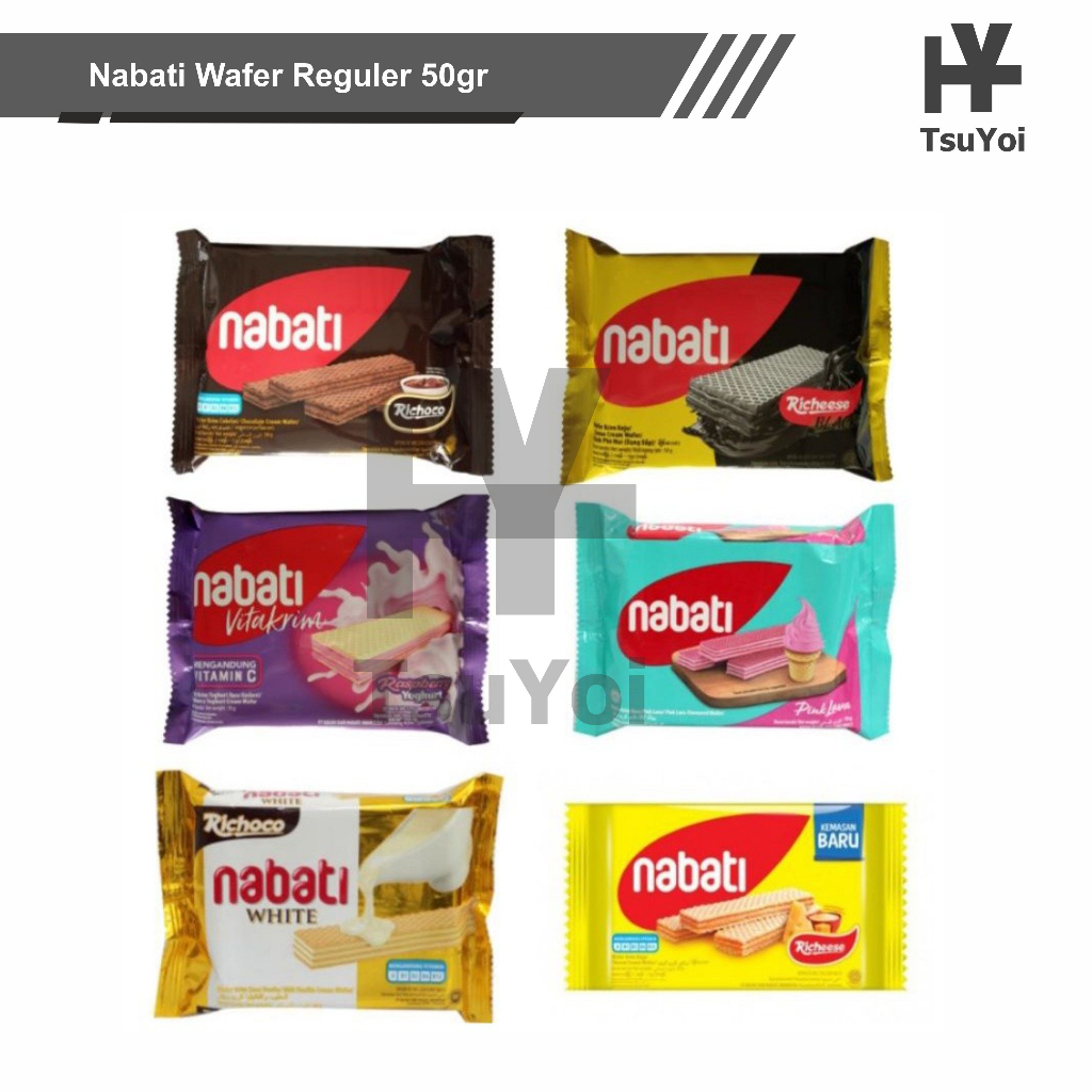 

Nabati Wafer Reguler 50gr Keju / Vanila White / Pink lava / Richoco