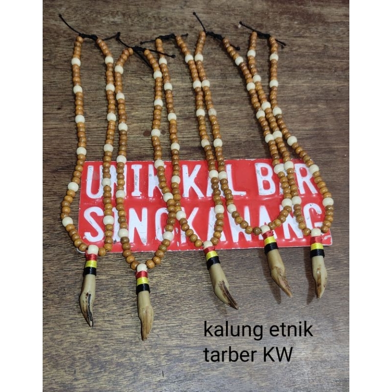 KALUNG LIONTIN GIGI ETNIK/ KALUNG LIONTIN TARING BER UANG KW bahan resin