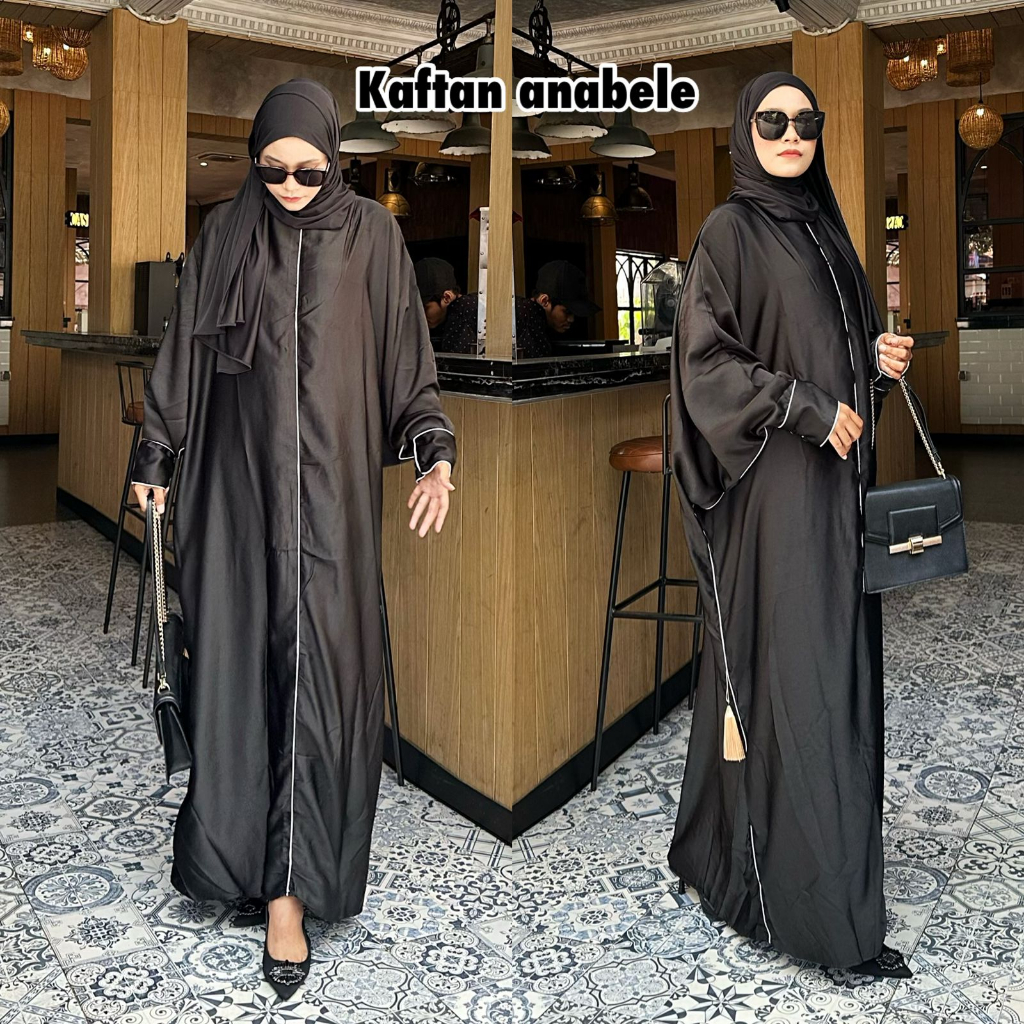 Abaya Kaftan Hitam Turkey Gamis Arab Saudi Dubai Kaftan Annabele