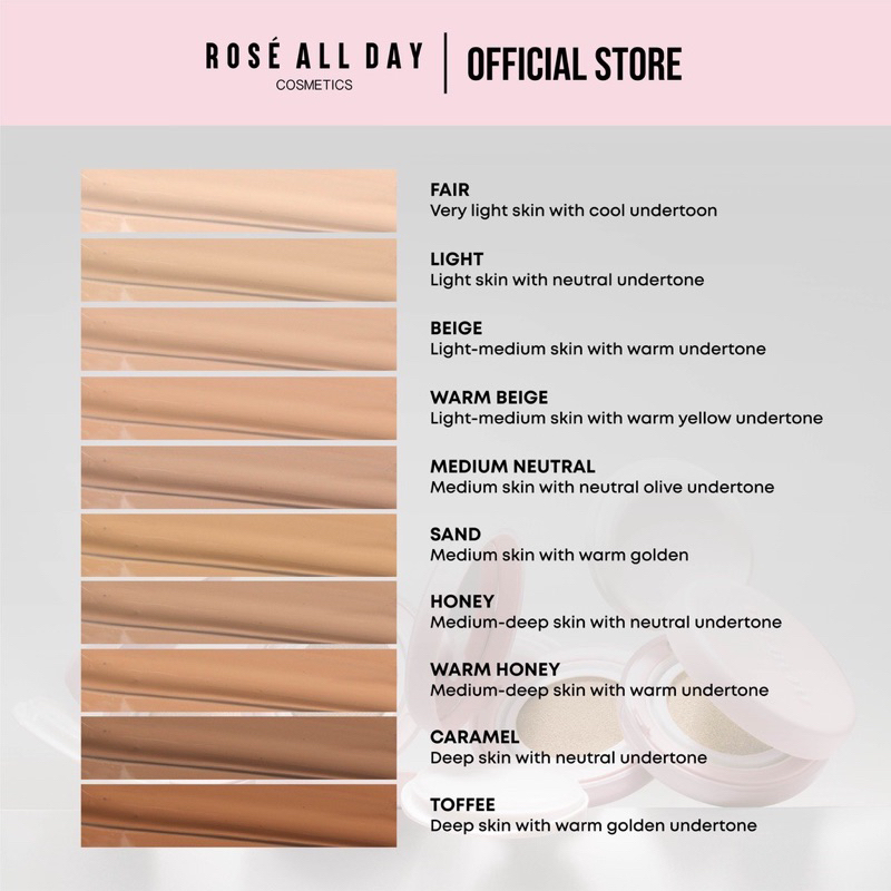 Rose All Day Instant Pore Blurring Essence Cushion SPF 30PA+++ Original BPOM COD Rosé