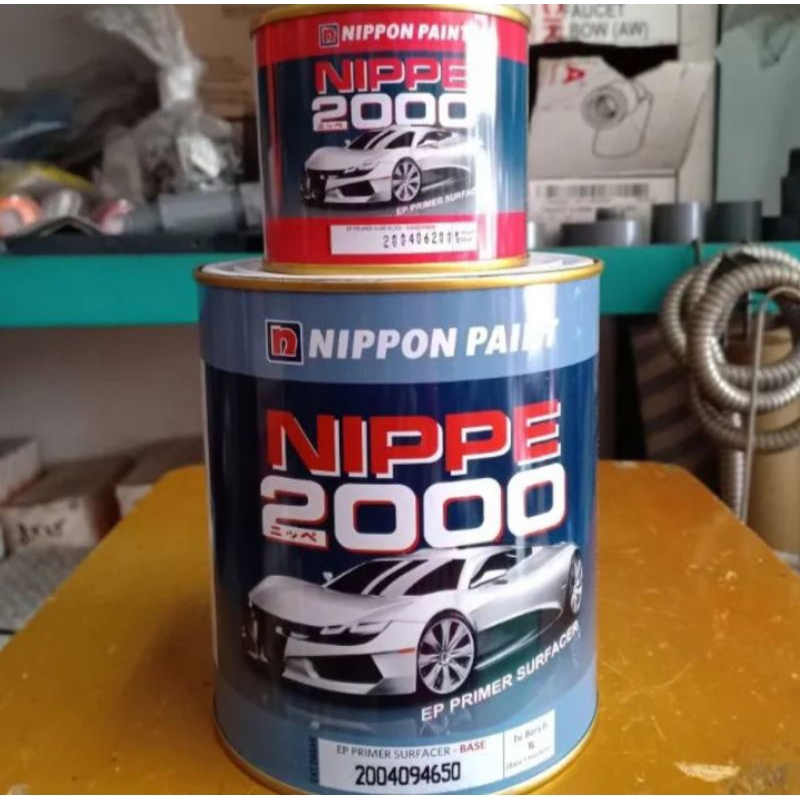 CAT EPOXI NIPPE 2000 WARNA ABU ABU 1KG CAT EPOKSI DASAR MOBIL MOTOR