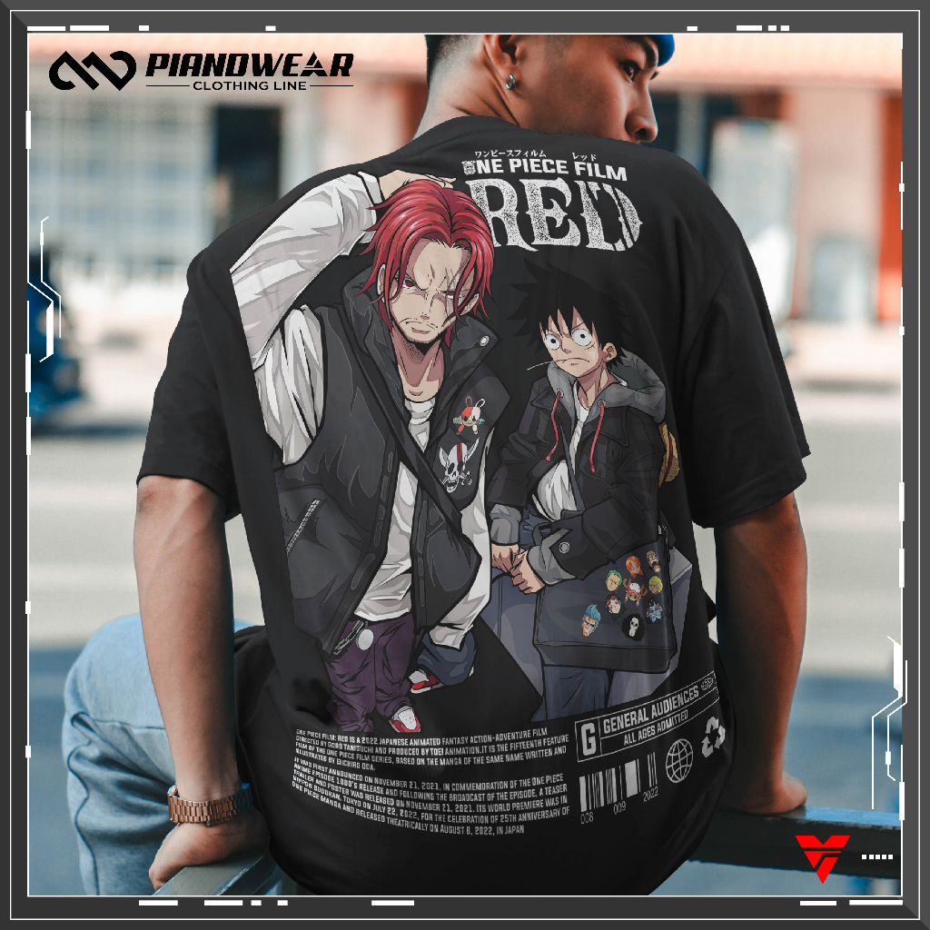 Kaos Anime One Piece Movie RED Cotton Combed 24S