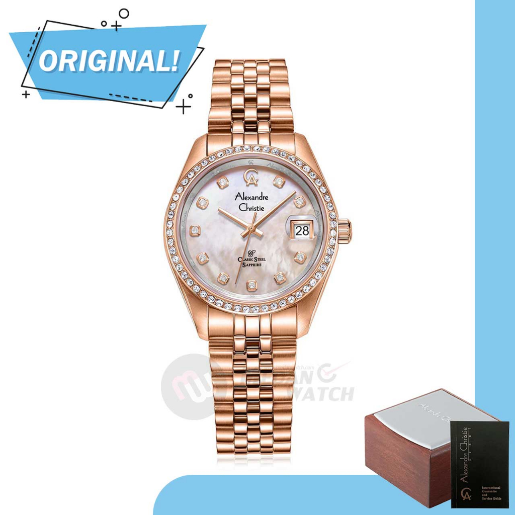 Jam Tangan Wanita Analog Alexandre Christie 5012LD AC5012 AC 5012 LD 5012 LDBRGMD Original Garansi R