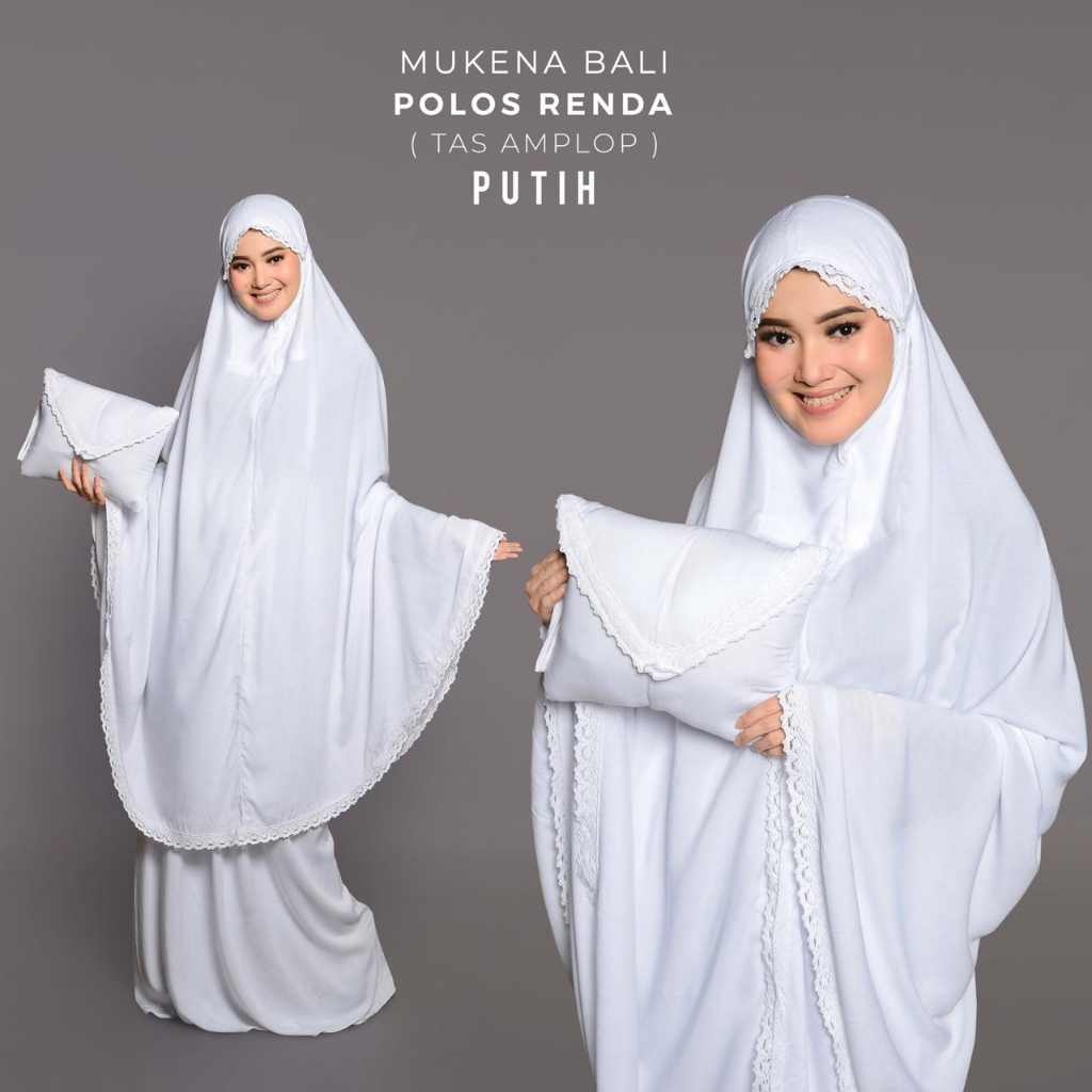 MUKENA BALI TASIK - MUKENA RAYON DEWASA POLOS RENDA