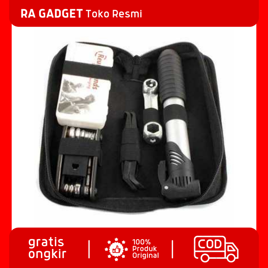 Perlengkapan Reparasi Sepeda Tambal Ban 16 in 1 Tire Repair Kit / Alat Paket Peralatan Reparasi Tamb