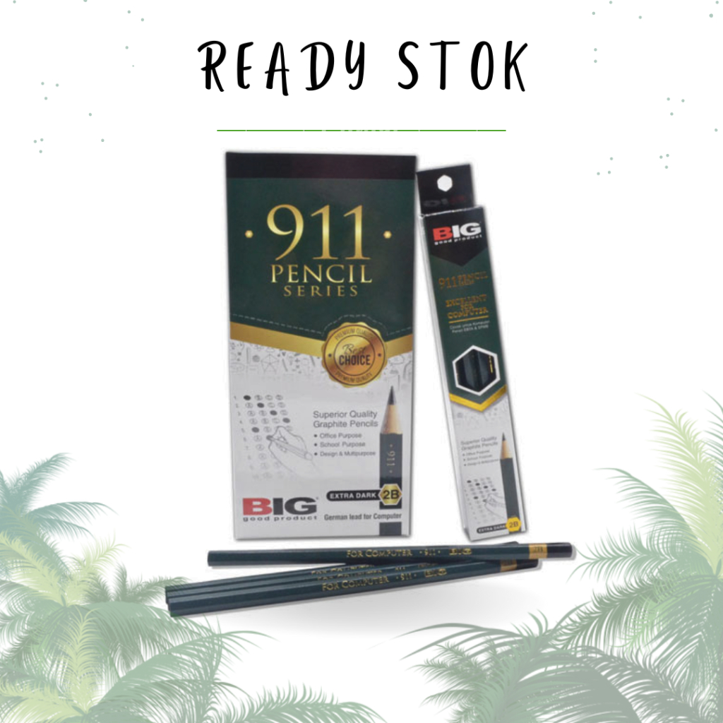 

PENSIL/PENCIL/PENSIL KOMPUTER/PENSIL BIG IJO/PENSIL 2B/PENSIL BIG 2B 911 HIJAU (PCS)