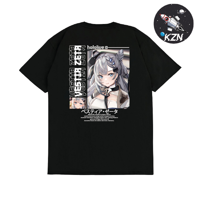 Tshirt Baju kaos Vtuber HololiveID Vestia Zeta Cocok untuk Pria Dan Wanita