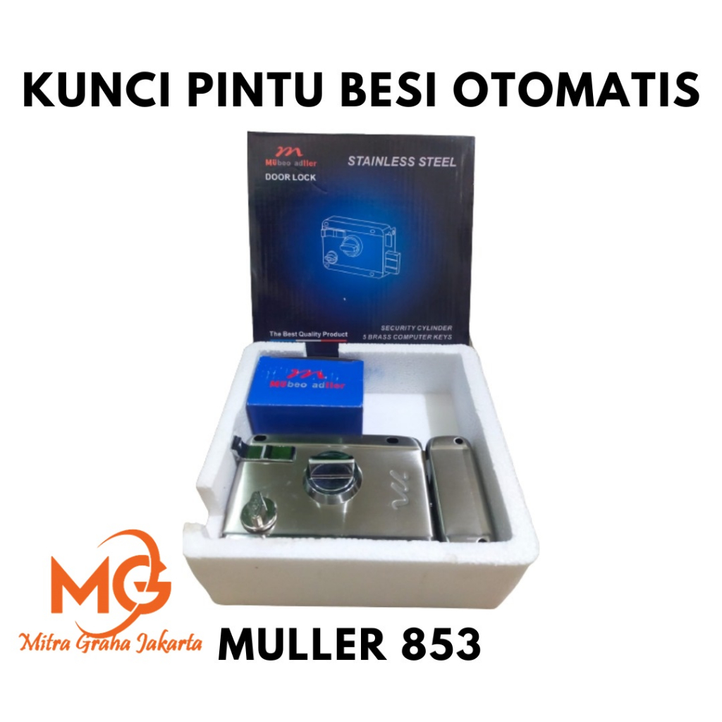 MULLER Kunci Otomatis 853 SS Stainless / Pintu Besi Gerbang / Garasi MGJ
