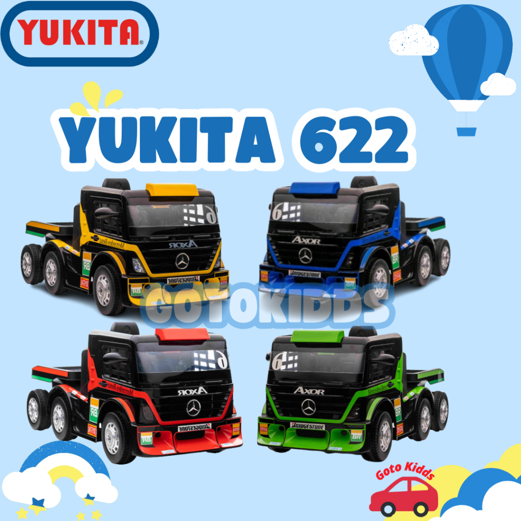 Mainan anak mobil aki Yukita 622 truck lisensi 12V - Merah
