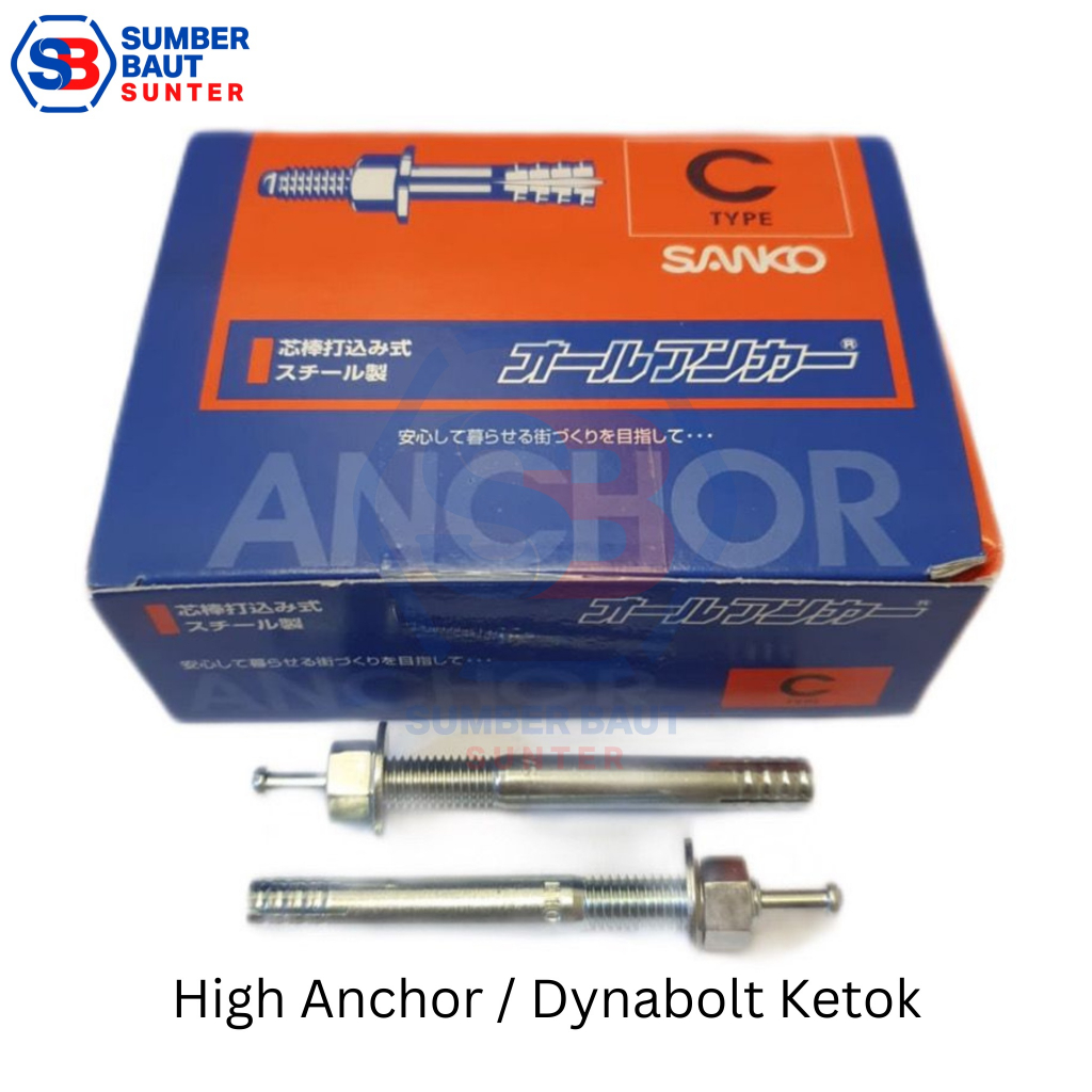 M16x120 High Anchor / Dynabolt / Angkur Ketok Merk Sanko Galvanis