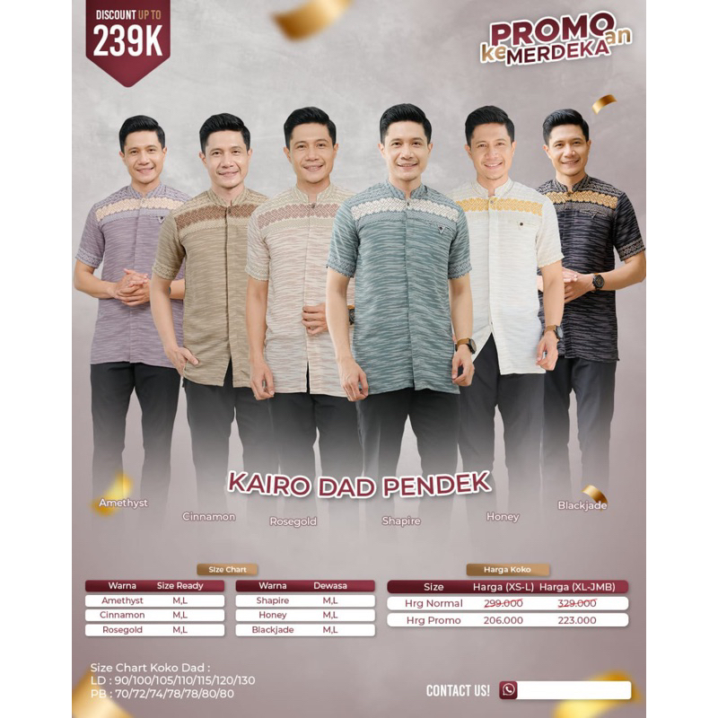PROMO  KOKO DAD pendek KAIRO SERIES BY DIENNA GAMIS