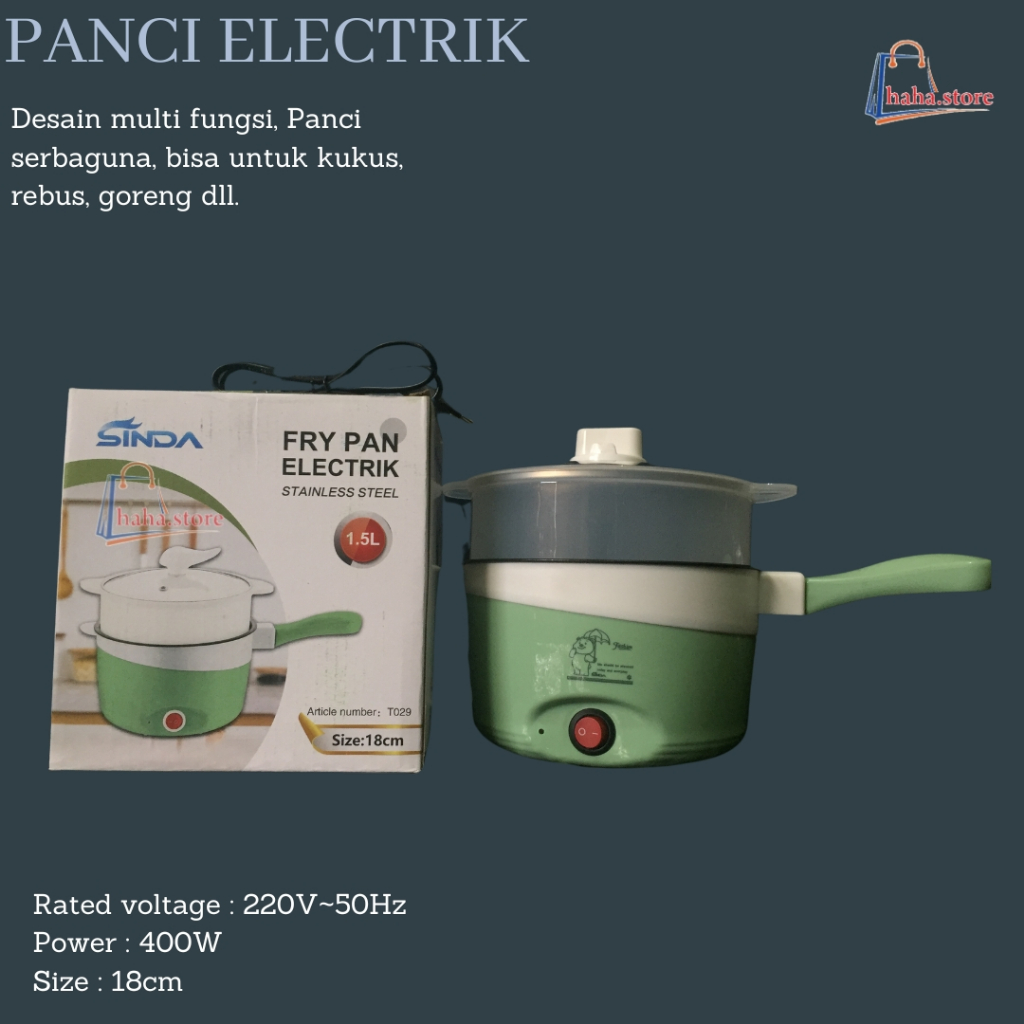 Panci Listrik / Panci Serbaguna / Fry Pan Electrik Stainless Steel 1.5L