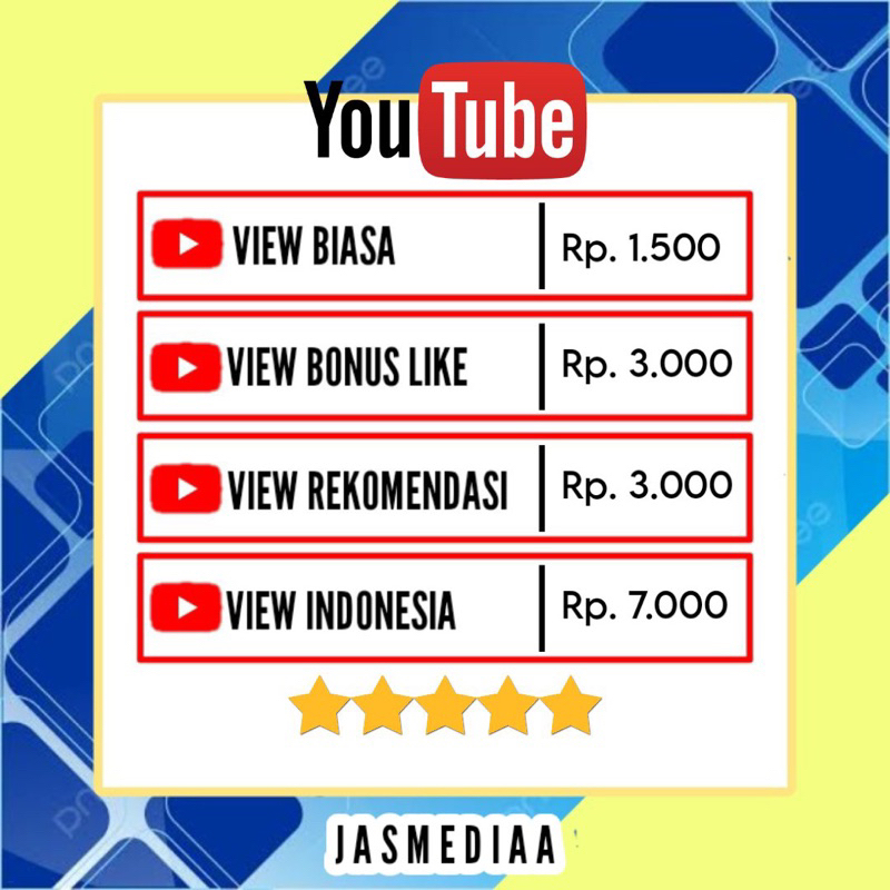VIEW YOUTUBE VIEW REKOMENDASI VIEW BONUS LIKE VIEW REAL INDONESIA AMAN MONETISASI | JASMEDIA - VOUCH