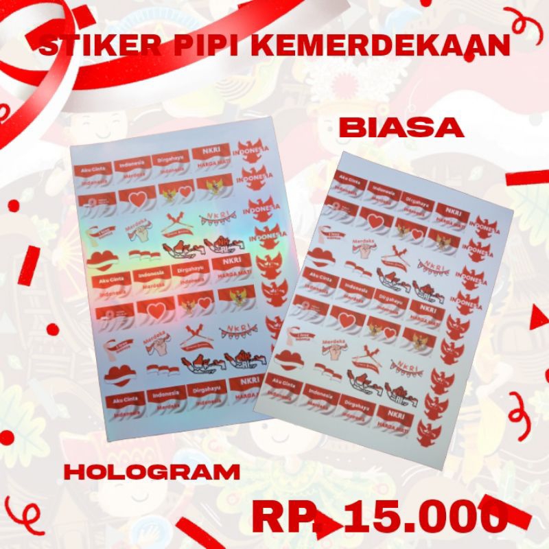 

STIKER KEMERDEKAAN 1Lembar 45pcs (Bisa di Pipi)