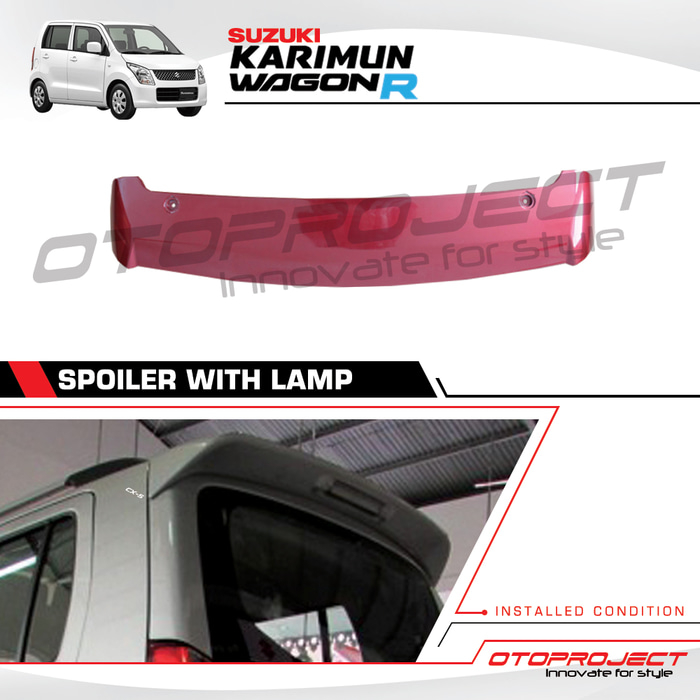 SPOILER MOBIL WAGON R WARNA BODY SUDAH TERMASUK LAMPU SPOILER - SPOILER MOBIL WAGON R BAHAN PLASTIK 