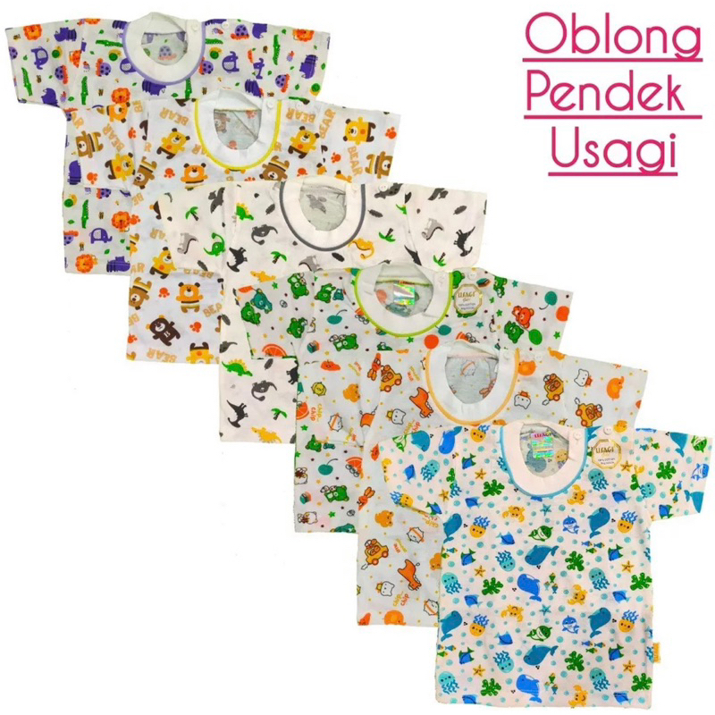 (3pcs) Baju Bayi baby Oblong USAGI Gold pendek panjang kensi full print