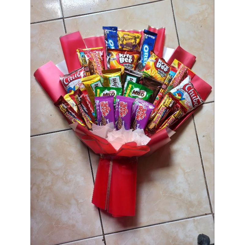 Buket Bunga jajanan coklat