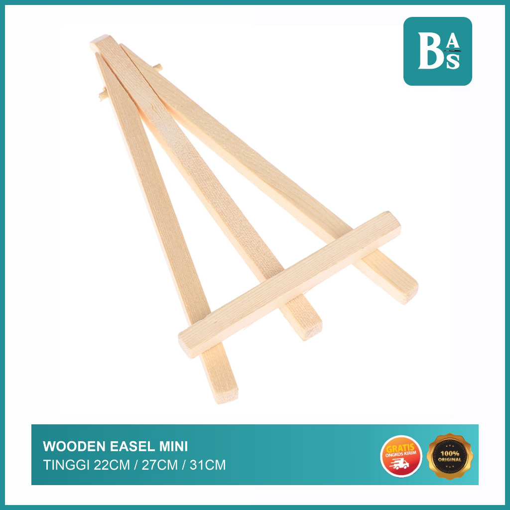 

Wooden Easel Mini tinggi 22cm / 27cm / 31cm